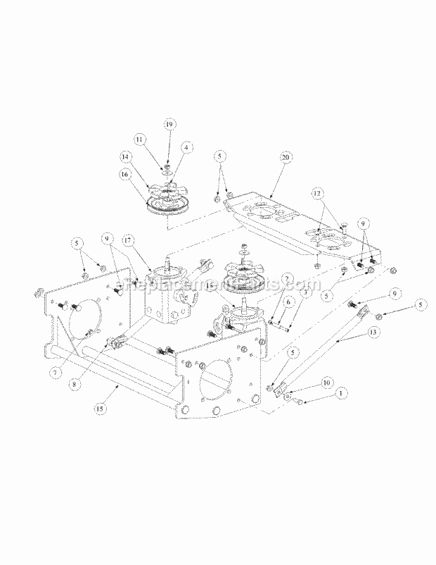 Drive Assembly Diagram and Parts List for M60-KH 53AB5BAX150 Cub Cadet Sprayer